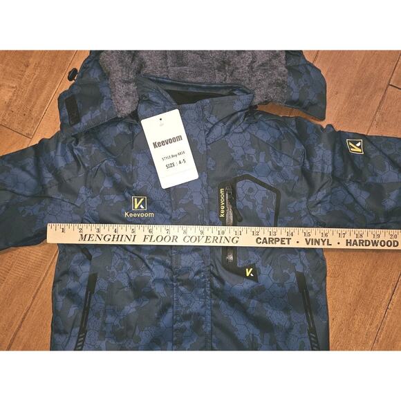 NWT Keevoom Boys Winter Ski Jacket Windproof Kids Fleece Snow Coat Hood Size 4-5 - Picture 7 of 11